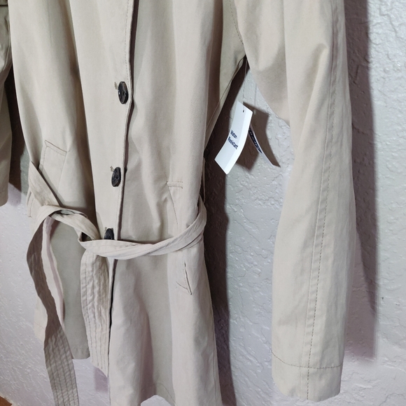 Old Navy Water Resistant Trench Coat Tan Size XS NEW - Picture 10 of 16